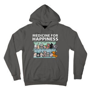 Medicine For Happiness Funny Cat Lover Tall Hoodie