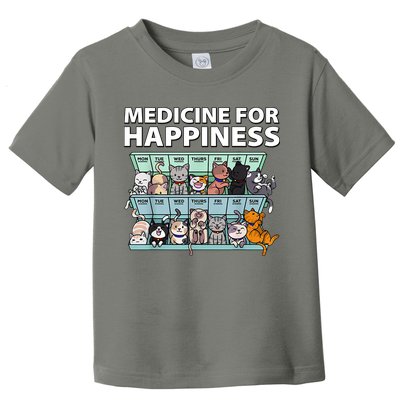 Medicine For Happiness Funny Cat Lover Toddler T-Shirt