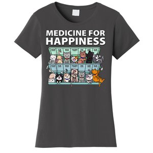 Medicine For Happiness Funny Cat Lover Women's T-Shirt