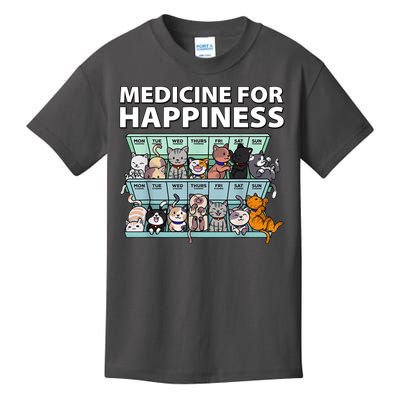 Medicine For Happiness Funny Cat Lover Kids T-Shirt