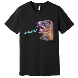 Mama Funny Hyrax Screaming Mom Hyrax Meme Animal Premium T-Shirt