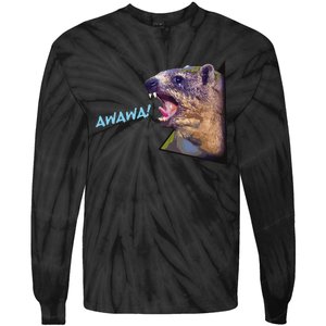 Mama Funny Hyrax Screaming Mom Hyrax Meme Animal Tie-Dye Long Sleeve Shirt