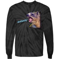 Mama Funny Hyrax Screaming Mom Hyrax Meme Animal Tie-Dye Long Sleeve Shirt