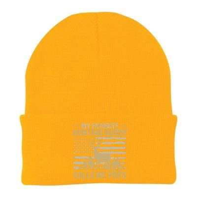 My Favorite Hunting Buddy Calls Me Pops Funny Hunting Knit Cap Winter Beanie