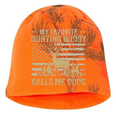 My Favorite Hunting Buddy Calls Me Pops Funny Hunting Kati - Camo Knit Beanie