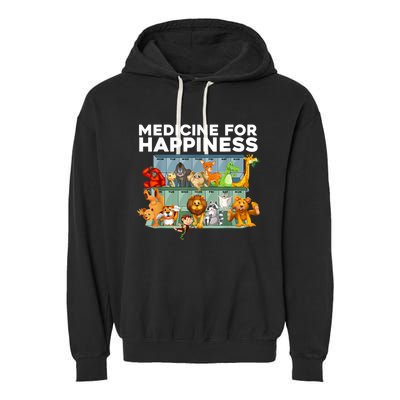 Medicine For Happiness Wildlife Animal Rescue Zoo Animal Garment-Dyed Fleece Hoodie