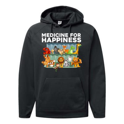 Medicine For Happiness Wildlife Animal Rescue Zoo Animal Performance Fleece Hoodie