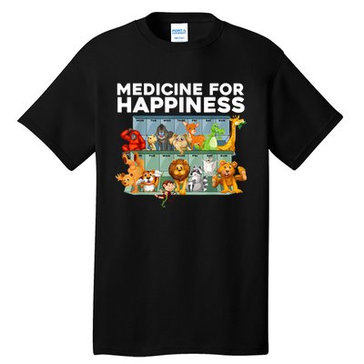 Medicine For Happiness Wildlife Animal Rescue Zoo Animal Tall T-Shirt