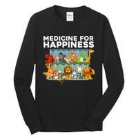 Medicine For Happiness Wildlife Animal Rescue Zoo Animal Tall Long Sleeve T-Shirt