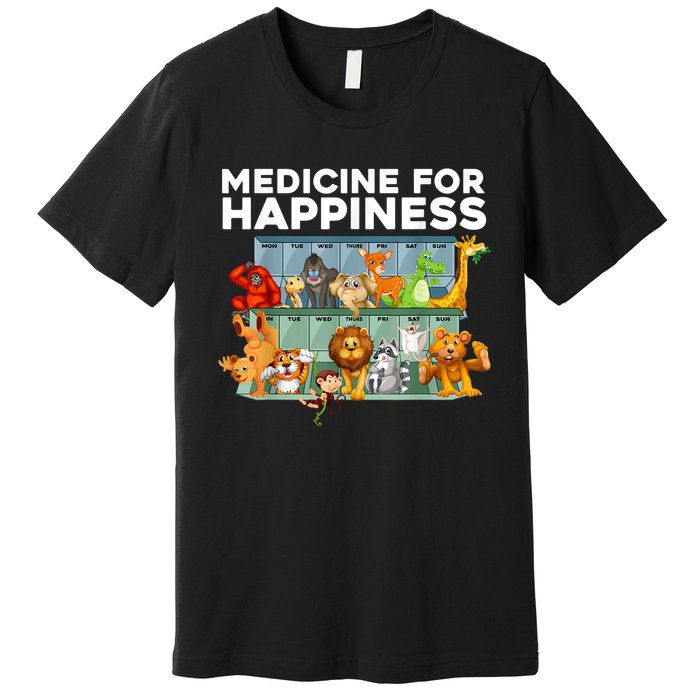 Medicine For Happiness Wildlife Animal Rescue Zoo Animal Premium T-Shirt