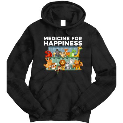 Medicine For Happiness Wildlife Animal Rescue Zoo Animal Tie Dye Hoodie