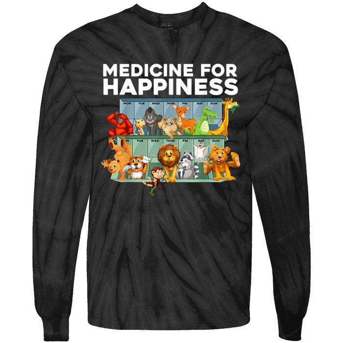 Medicine For Happiness Wildlife Animal Rescue Zoo Animal Tie-Dye Long Sleeve Shirt