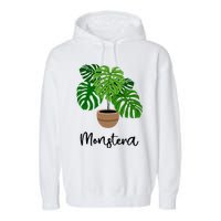 Monstera Flora Houseplant Gardener Plant Lover Garment-Dyed Fleece Hoodie