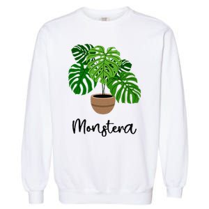 Monstera Flora Houseplant Gardener Plant Lover Garment-Dyed Sweatshirt