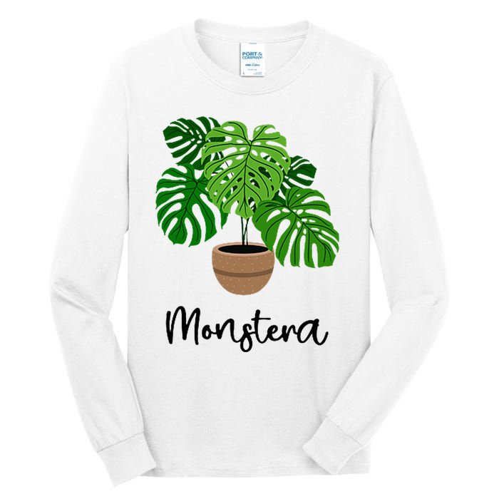 Monstera Flora Houseplant Gardener Plant Lover Tall Long Sleeve T-Shirt