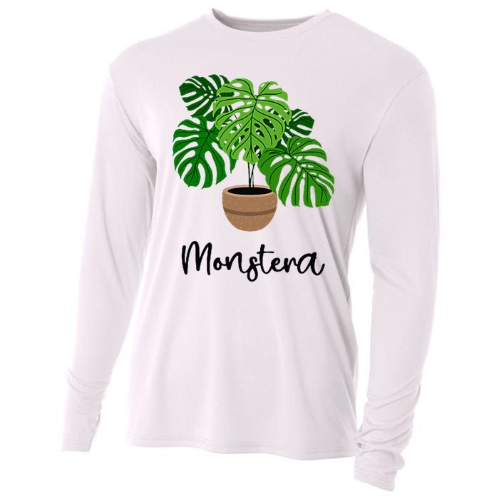 Monstera Flora Houseplant Gardener Plant Lover Cooling Performance Long Sleeve Crew