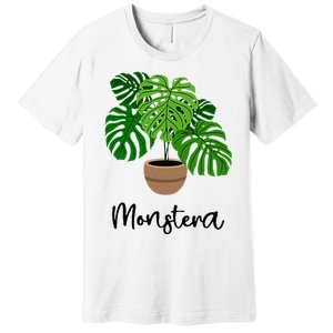 Monstera Flora Houseplant Gardener Plant Lover Premium T-Shirt