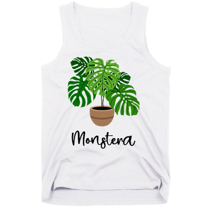 Monstera Flora Houseplant Gardener Plant Lover Tank Top