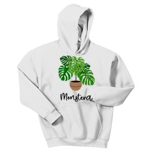 Monstera Flora Houseplant Gardener Plant Lover Kids Hoodie