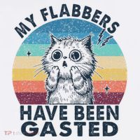 My Flabbers Have Been Gasted Distressed Retro Funny Cat Flat Bill Trucker Hat
