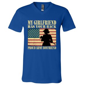 My Friend Has Your Back Proud Army Friend Lover Funny Gift Great Gift V-Neck T-Shirt