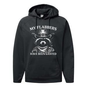 My Flabbers Have Been Gasted Funny Raccoon Cowboy Performance Fleece Hoodie