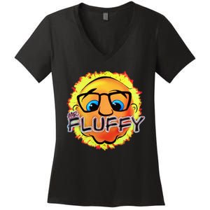 Mr Fluffy Head Women's V-Neck T-Shirt