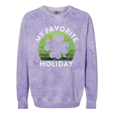 My Favorite Holiday Sunset Luck Irish St Patrick's Day Colorblast Crewneck Sweatshirt