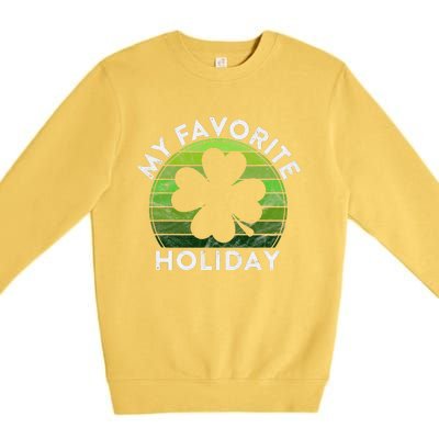 My Favorite Holiday Sunset Luck Irish St Patrick's Day Premium Crewneck Sweatshirt