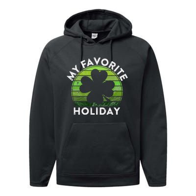 My Favorite Holiday Sunset Luck Irish St Patrick's Day Performance Fleece Hoodie