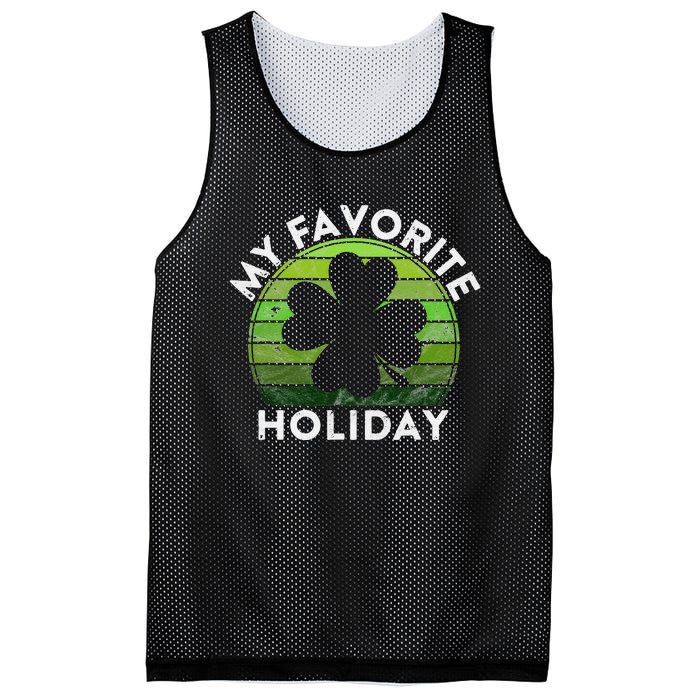 My Favorite Holiday Sunset Luck Irish St Patrick's Day Mesh Reversible Basketball Jersey Tank