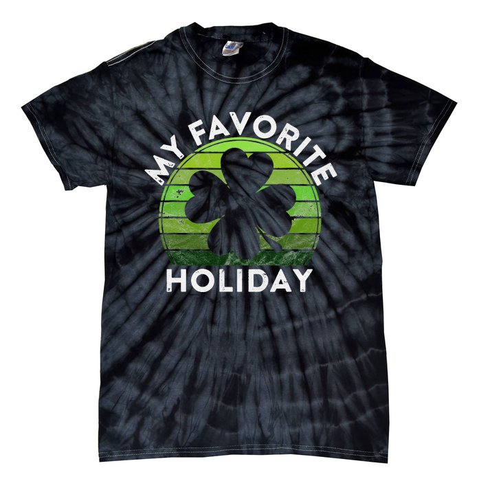 My Favorite Holiday Sunset Luck Irish St Patrick's Day Tie-Dye T-Shirt