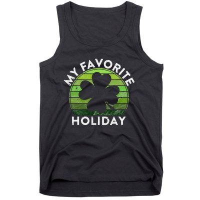 My Favorite Holiday Sunset Luck Irish St Patrick's Day Tank Top