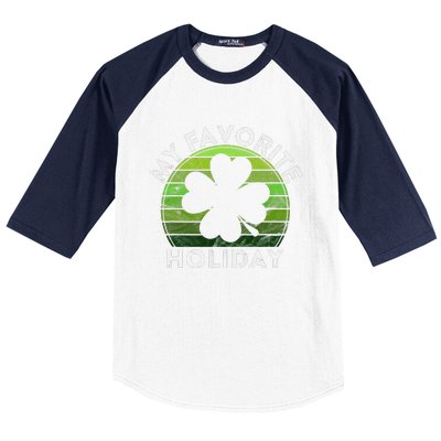 My Favorite Holiday Sunset Luck Irish St Patrick's Day Baseball Sleeve Shirt