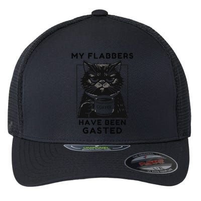 My Flabbers Have Been Gasted Distressed Retro Funny Cat Flexfit Unipanel Trucker Cap