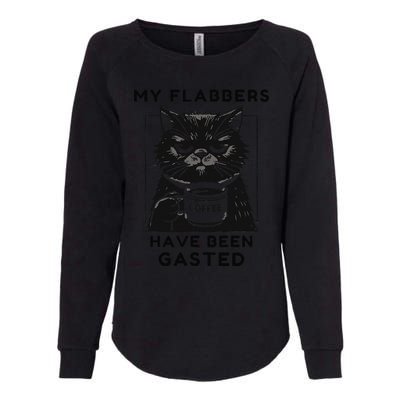 My Flabbers Have Been Gasted Distressed Retro Funny Cat Womens California Wash Sweatshirt