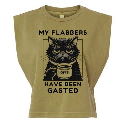 My Flabbers Have Been Gasted Distressed Retro Funny Cat Garment-Dyed Women's Muscle Tee