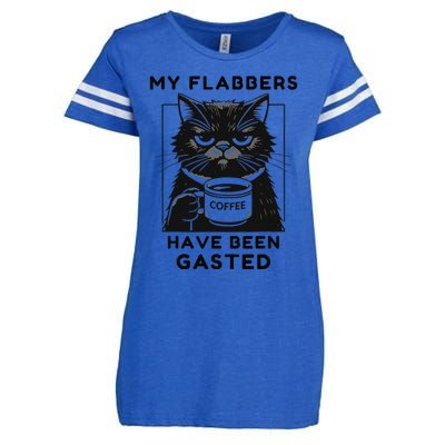 My Flabbers Have Been Gasted Distressed Retro Funny Cat Enza Ladies Jersey Football T-Shirt