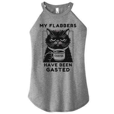 My Flabbers Have Been Gasted Distressed Retro Funny Cat Women's Perfect Tri Rocker Tank