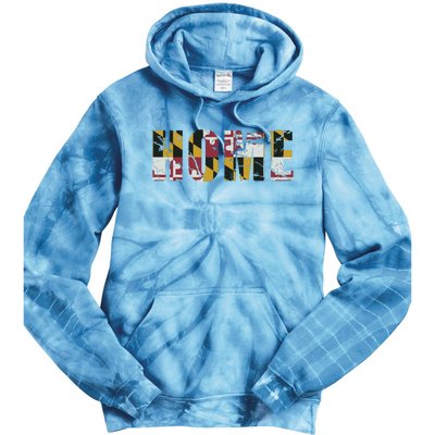 Maryland Flag Home Love Family Vintage Fade Tie Dye Hoodie