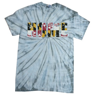 Maryland Flag Home Love Family Vintage Fade Tie-Dye T-Shirt