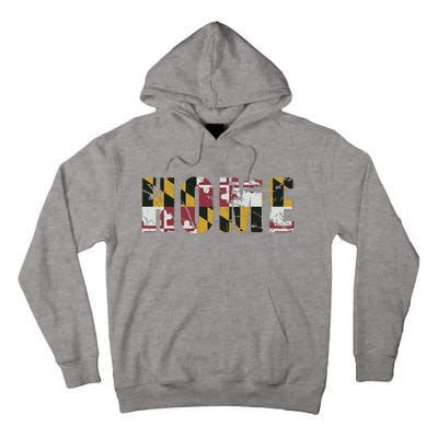 Maryland Flag Home Love Family Vintage Fade Tall Hoodie