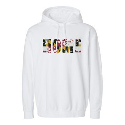 Maryland Flag Home Love Family Vintage Fade Garment-Dyed Fleece Hoodie