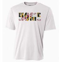 Maryland Flag Home Love Family Vintage Fade Cooling Performance Crew T-Shirt