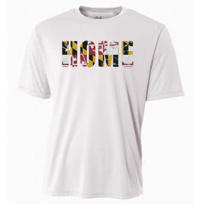 Maryland Flag Home Love Family Vintage Fade Cooling Performance Crew T-Shirt