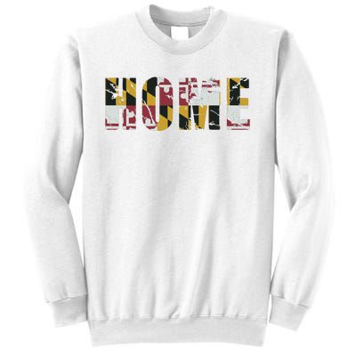 Maryland Flag Home Love Family Vintage Fade Sweatshirt