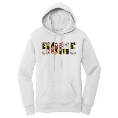 Maryland Flag Home Love Family Vintage Fade Women's Pullover Hoodie