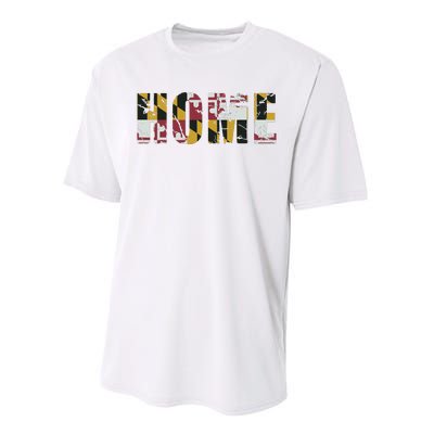 Maryland Flag Home Love Family Vintage Fade Performance Sprint T-Shirt