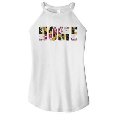 Maryland Flag Home Love Family Vintage Fade Women’s Perfect Tri Rocker Tank