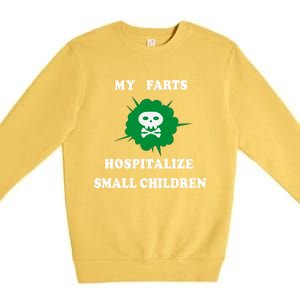 My Farts Hospitalize Small Funny Satire Dad Joke Meaningful Gift Premium Crewneck Sweatshirt